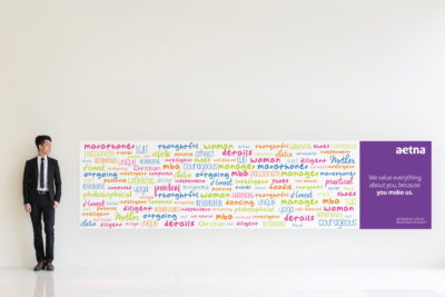 Aetna "You Make Us" wall installation